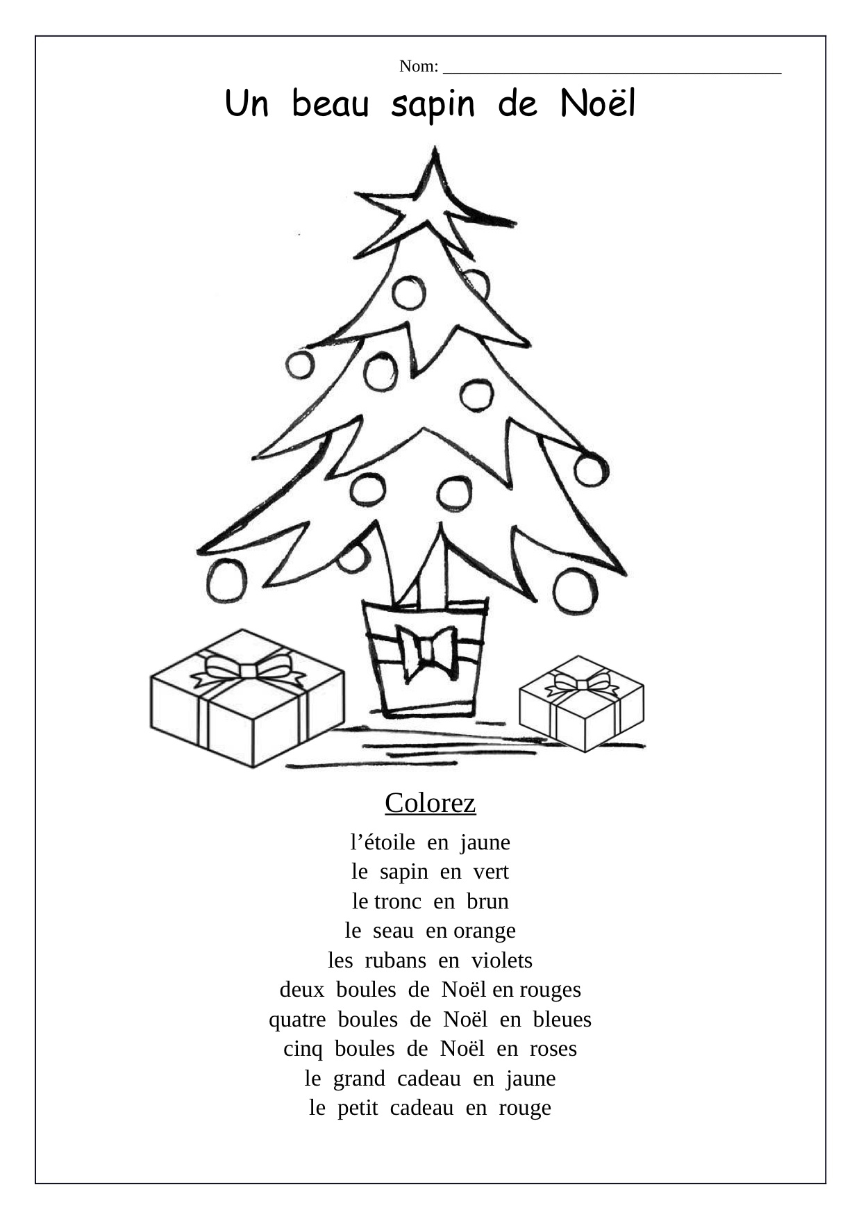 Printable French Writing Worksheets And Christmas School