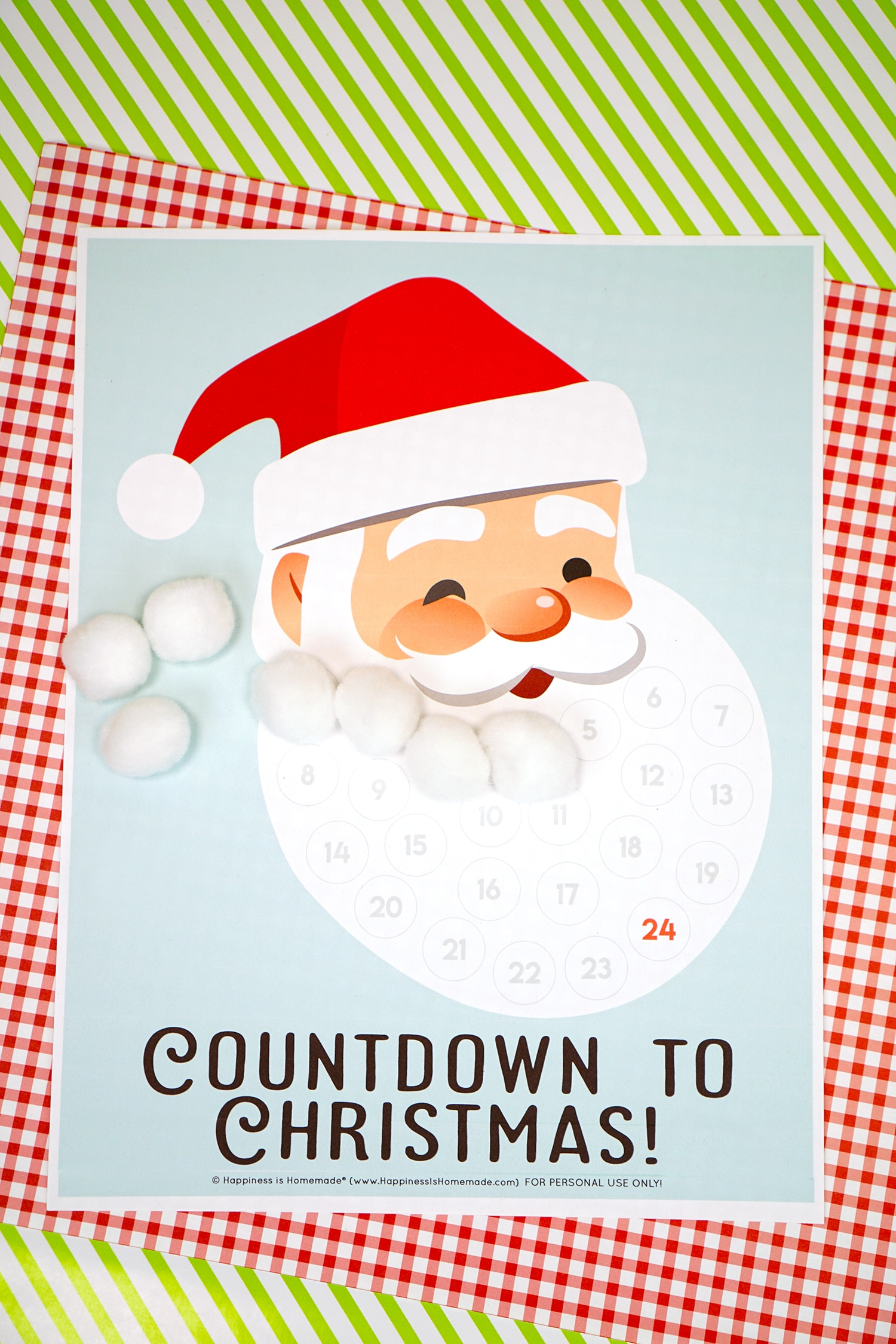 Santa Christmas Countdown Printable - Happiness Is Homemade