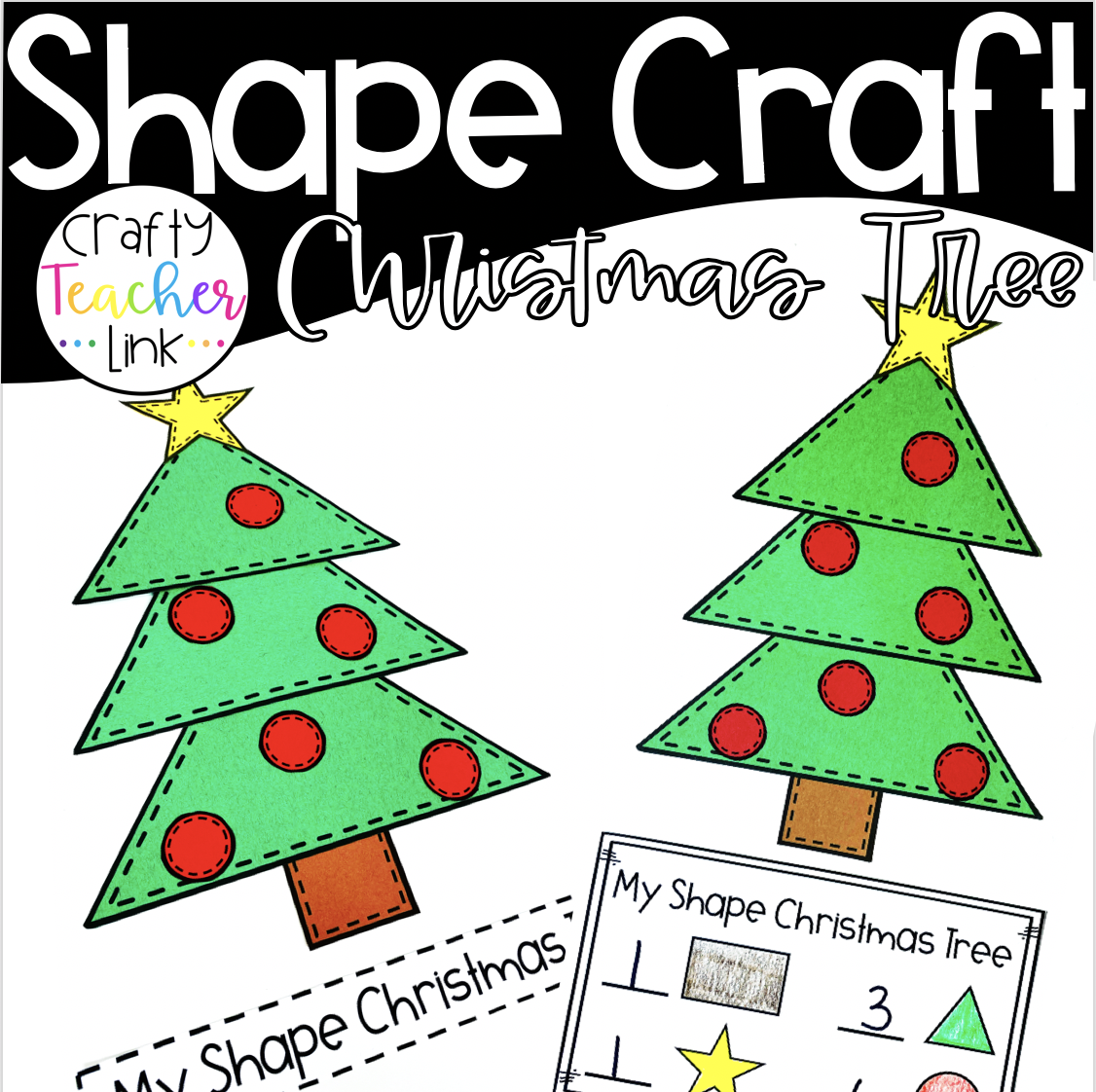 Shape Christmas Tree | Christmas Tree Crafts, Shape Crafts