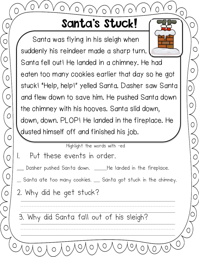 Staggering Christmas Reading Comprehension Pdf Picture