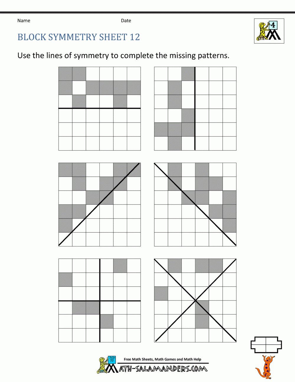 Symmetry Worksheet