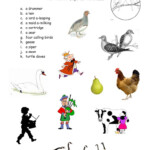 The 12 Days Of Xmas - English Esl Worksheets For Distance