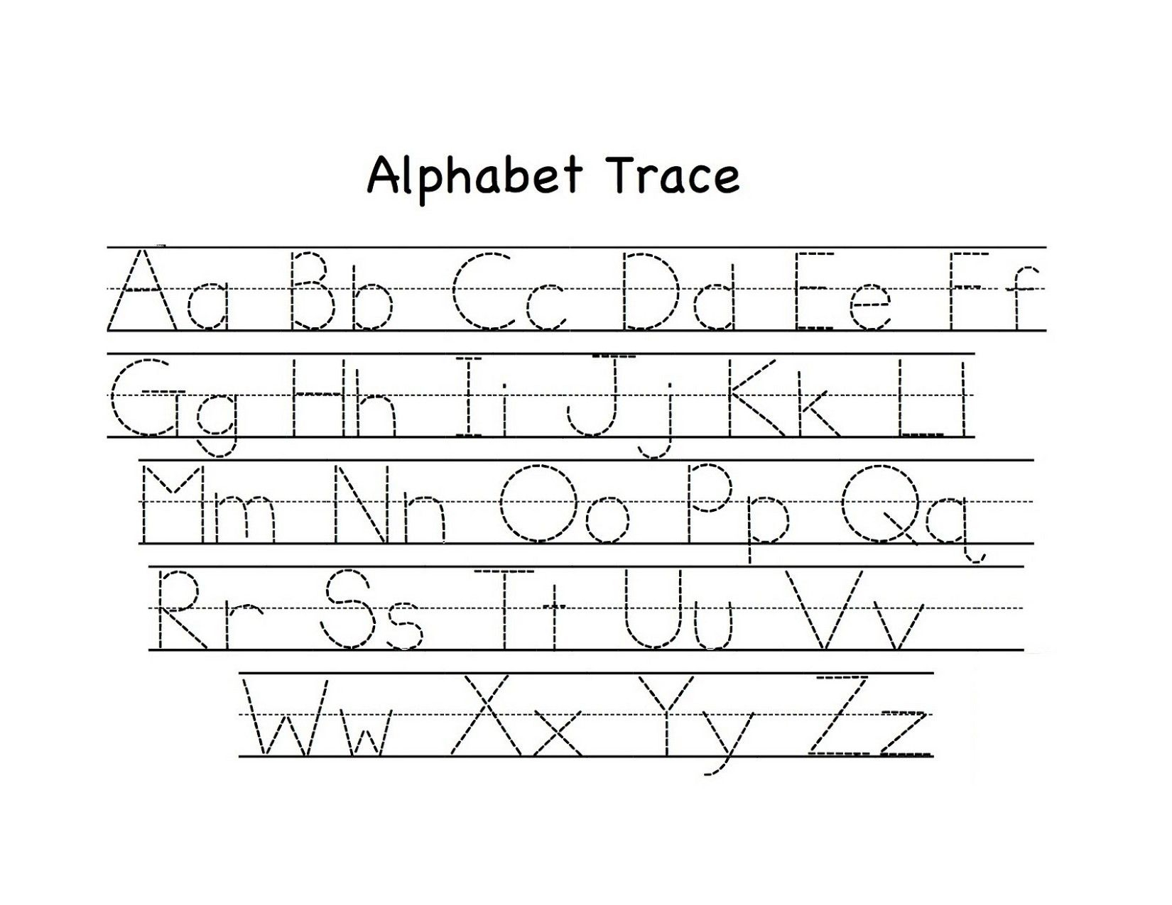 Traceable Upper And Lowercase Alphabet | Preschool Tracing