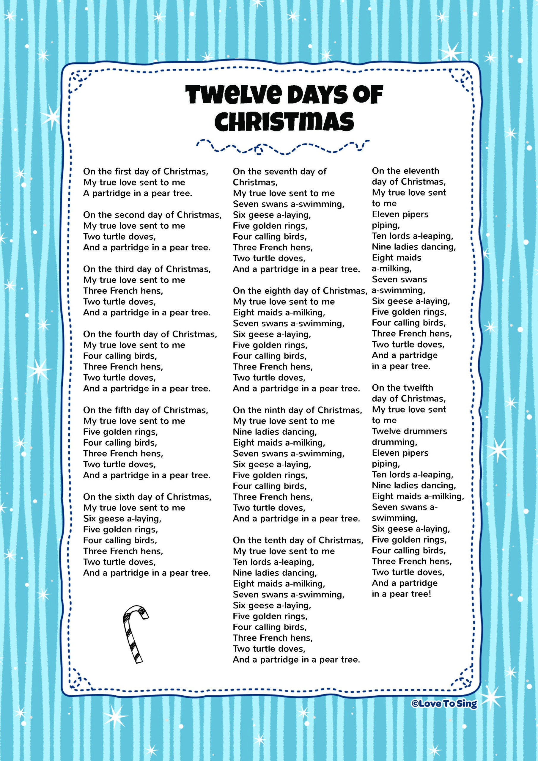 Twelve Days Of Christmas | Kids Video Song With Free Lyrics