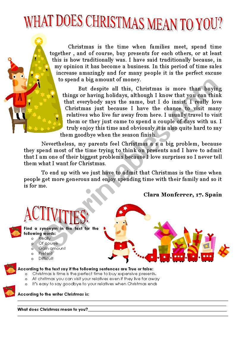  What Does Christmas Mean To You Worksheet TracingLettersWorksheets