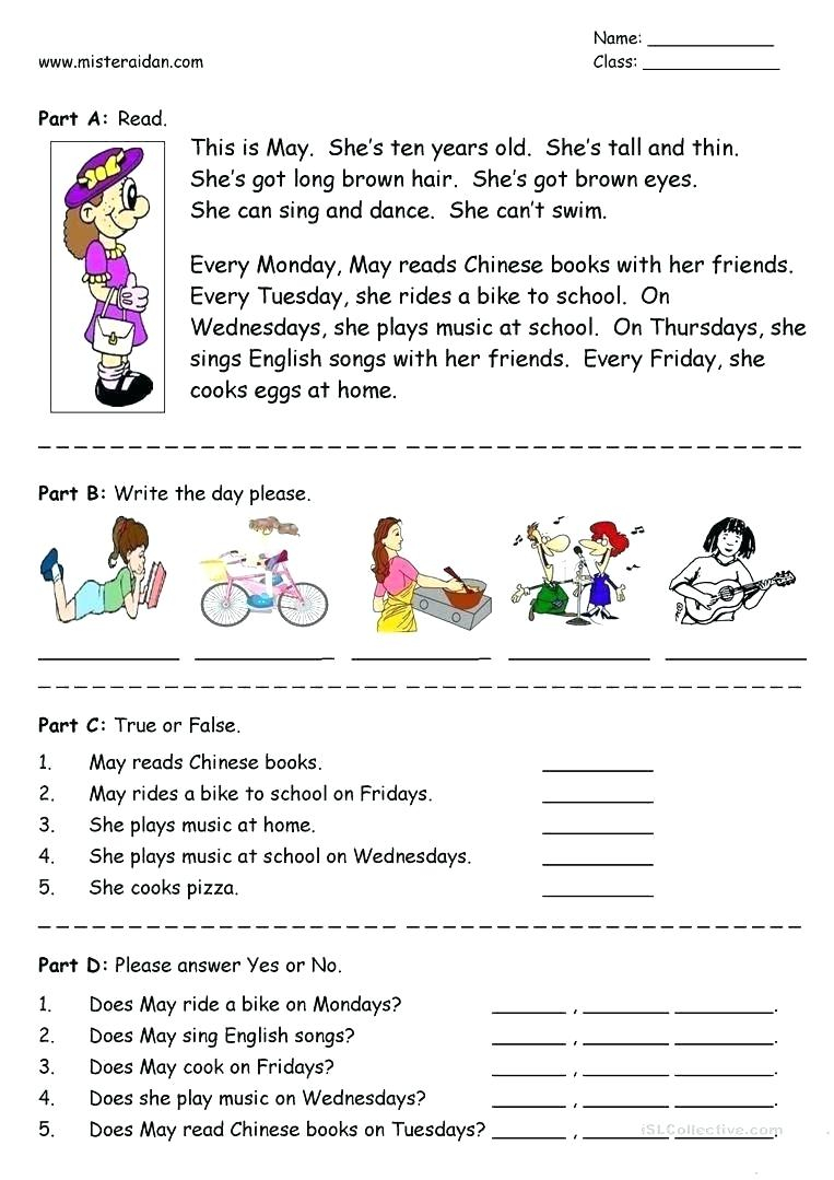 Worksheet ~ Ela Comprehensionheets 3Rd Grade Class Year