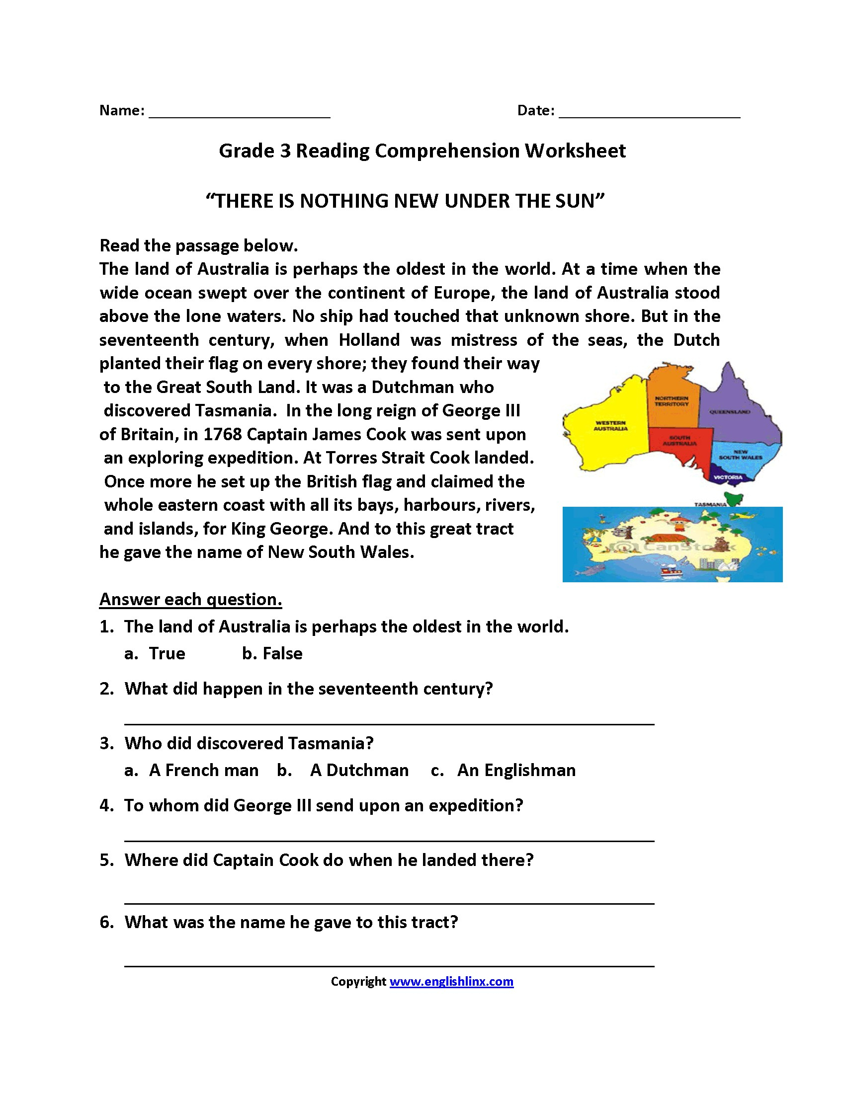 Worksheet ~ Grade Reading Comprehension Worksheets And
