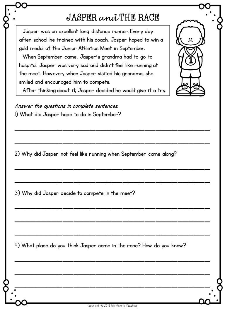 Worksheet ~ Worksheet Comprehension Stories For 2Nd Grade