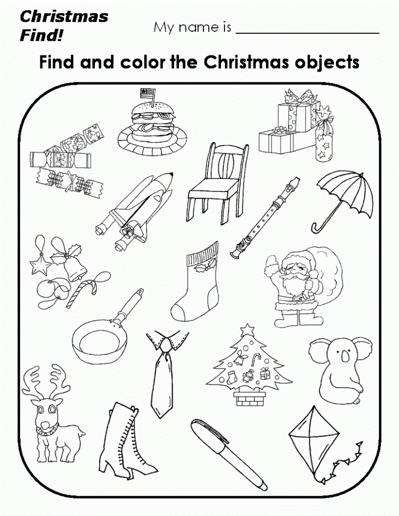 Xmasfind | Preschool Christmas Worksheets, Holiday
