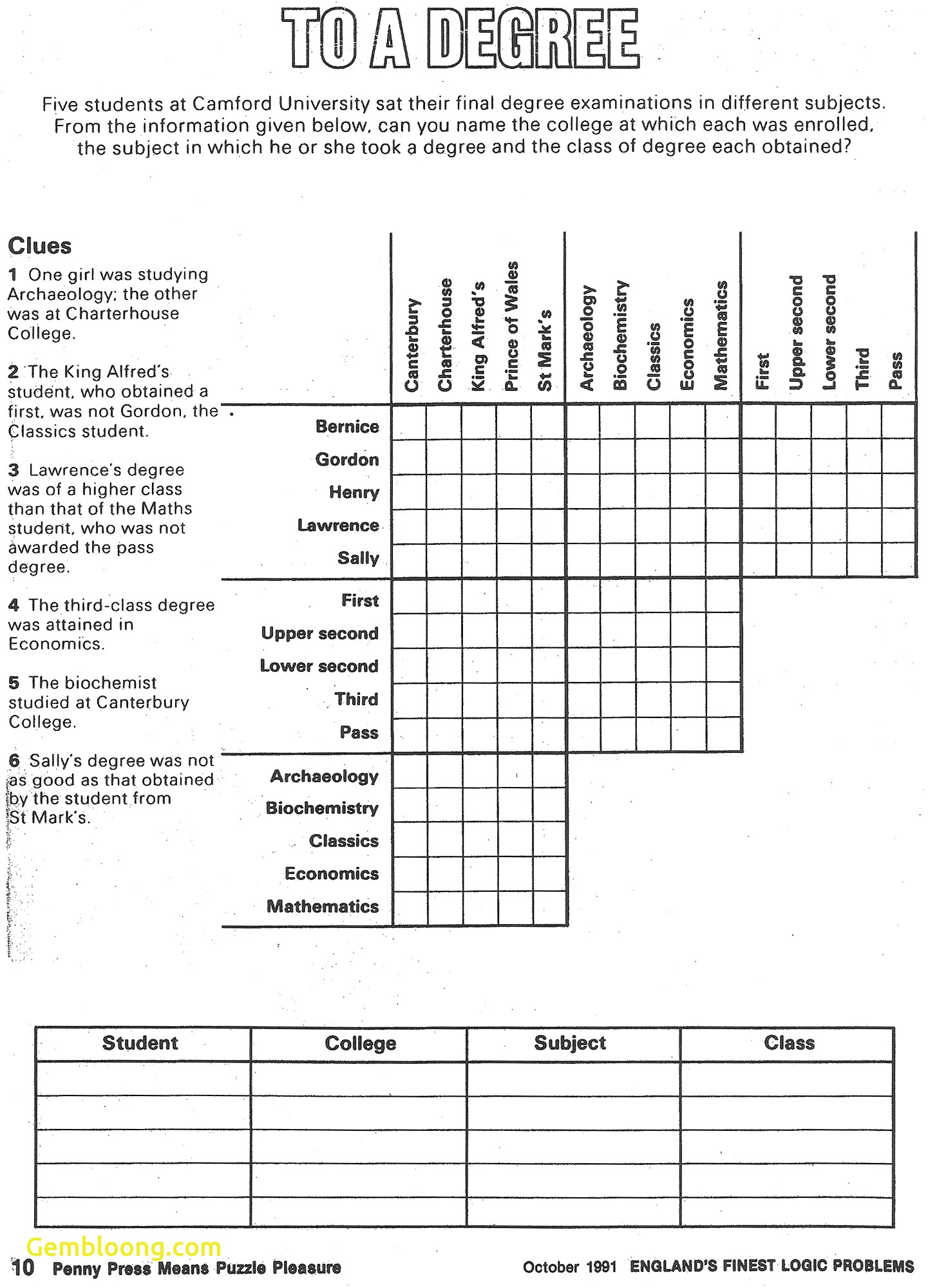 12 Logic Puzzle Worksheet | Printable Worksheets And