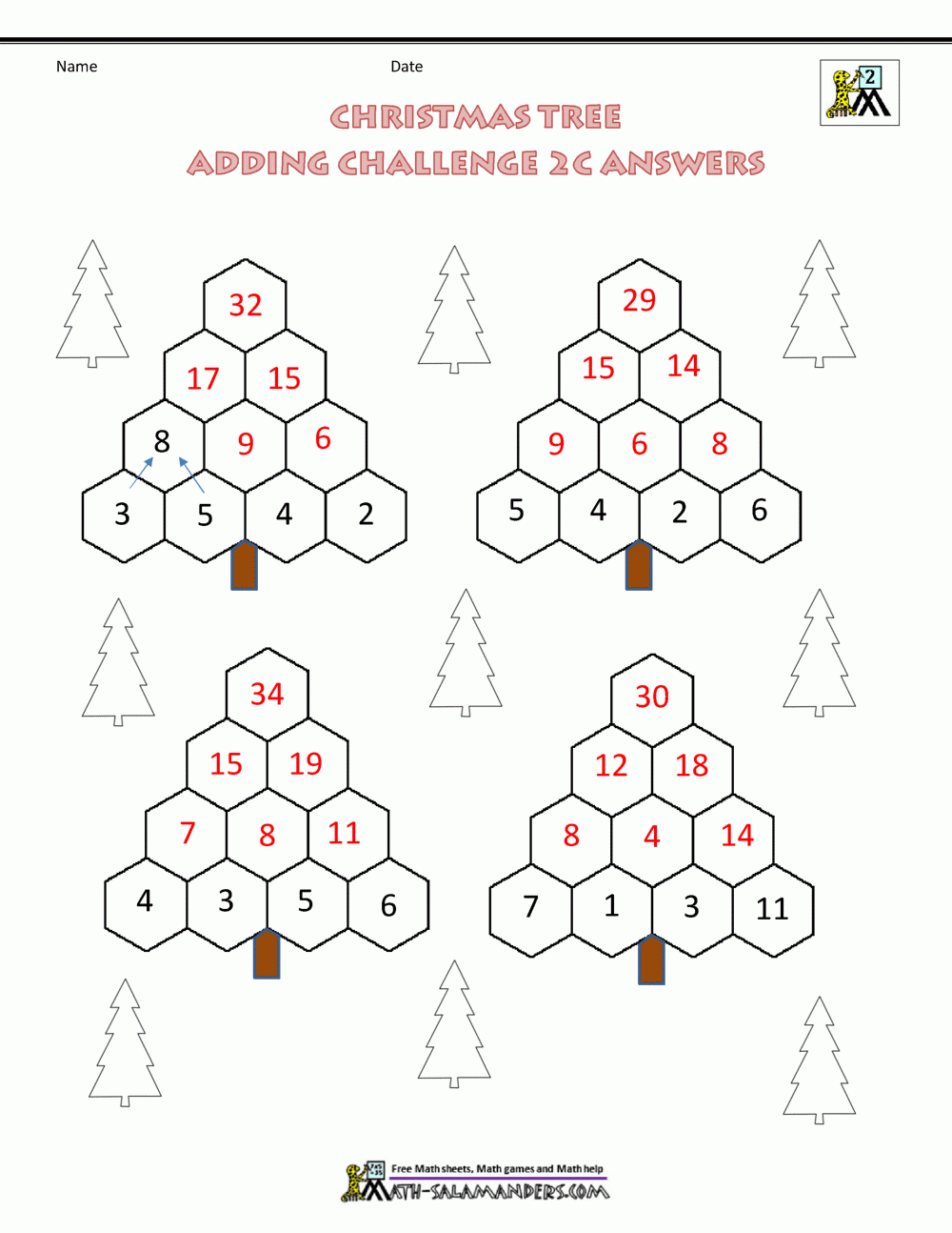 2Nd Grade Christmas Math Worksheets