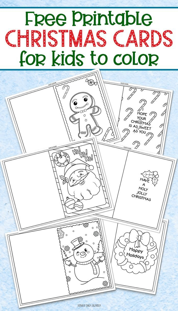 3 Free Printable Christmas Cards For Kids To Color