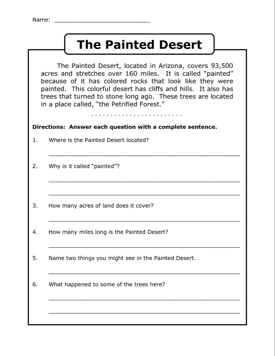4Th Grade Reading Comprehension Worksheets - Best Coloring
