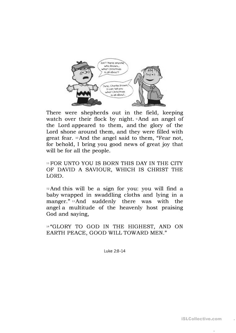 A Charlie Brown Christmas - English Esl Worksheets For