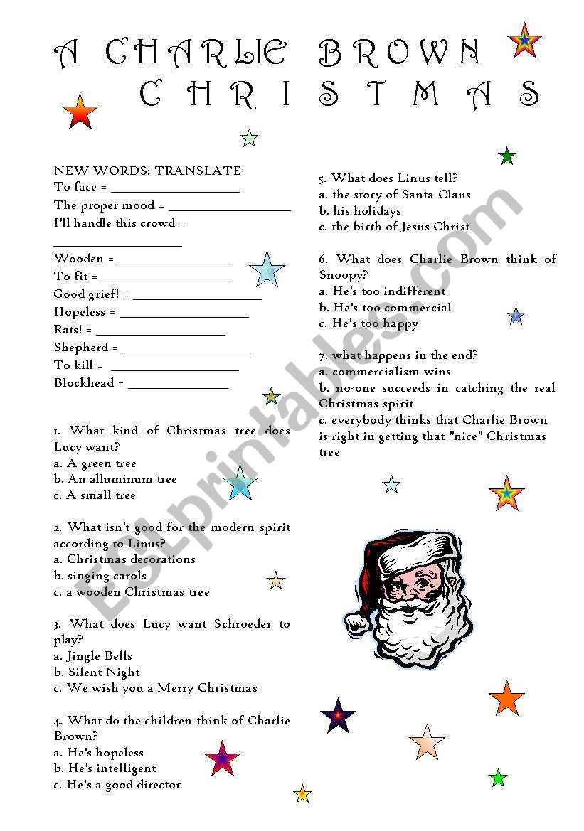 A Charlie Brown Christmas - Esl Worksheetcristina69