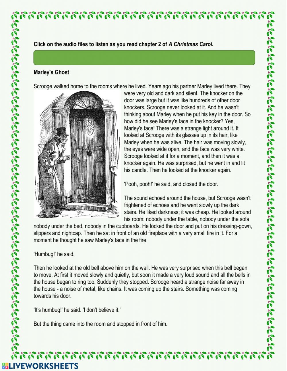 A Christmas Carol - Chapter 2 Worksheet