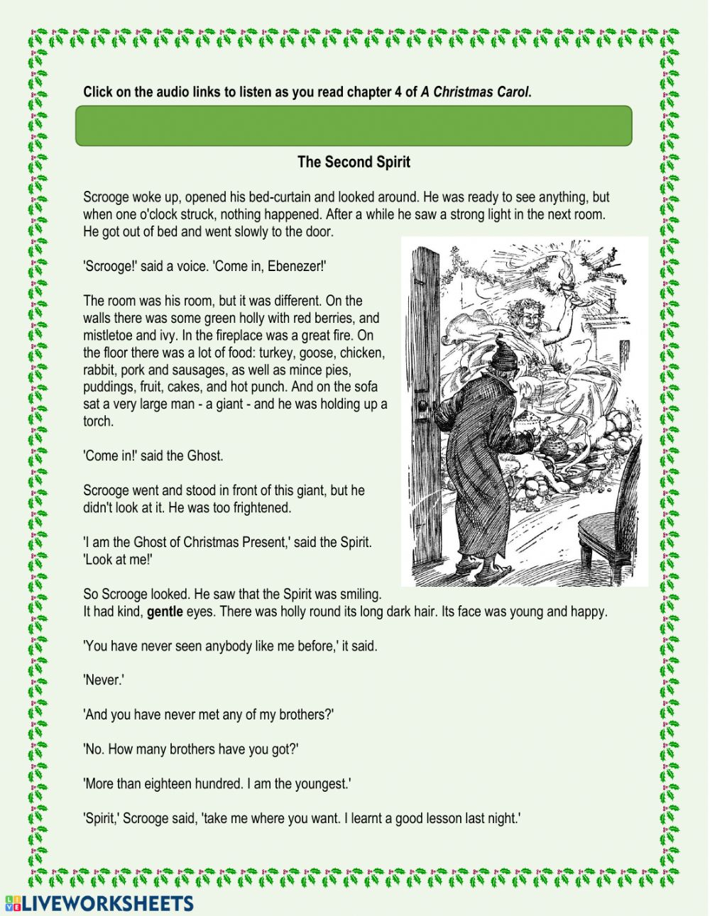 A Christmas Carol - Chapter 4 Worksheet