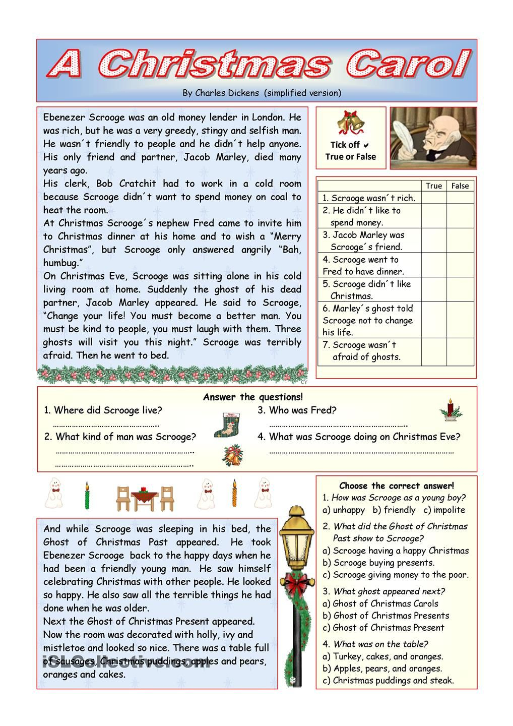 A Christmas Carol&amp;quot; - Simplified Version (Key Included