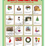 Adverbs Of Frequency, Christmas Traditions - Esl Worksheet