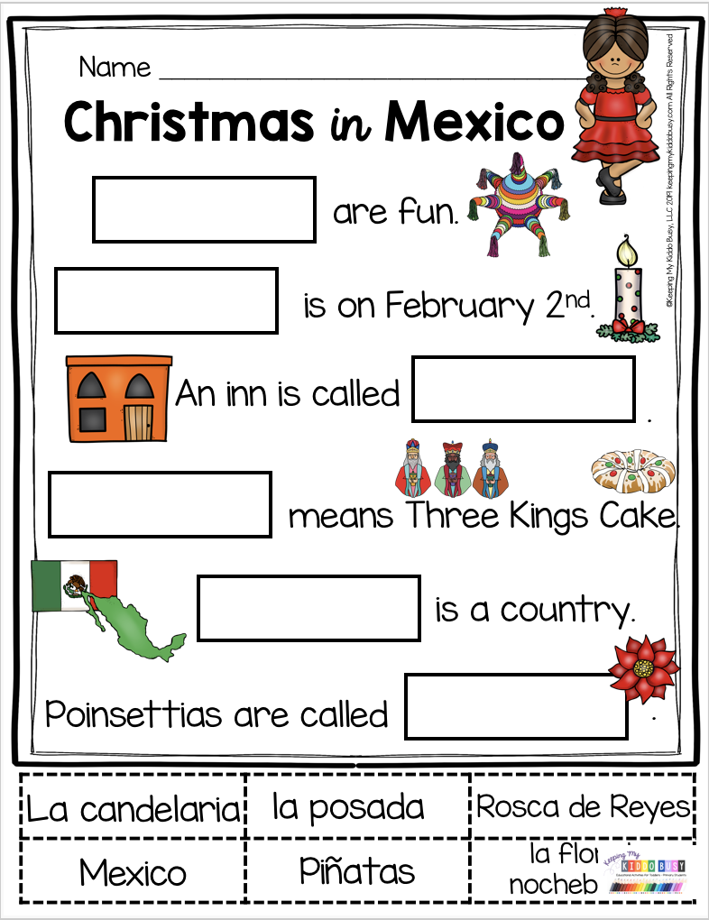 All About Christmas - Free Activities - Mexico Italy And