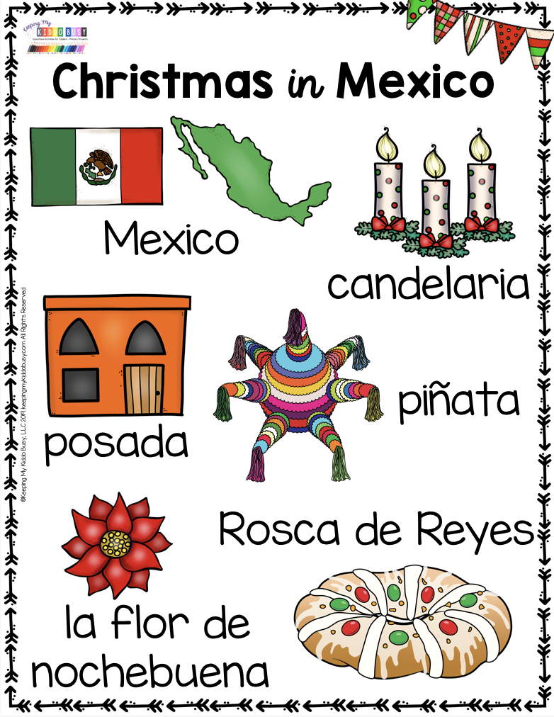 All About Christmas - Free Activities - Mexico Italy And