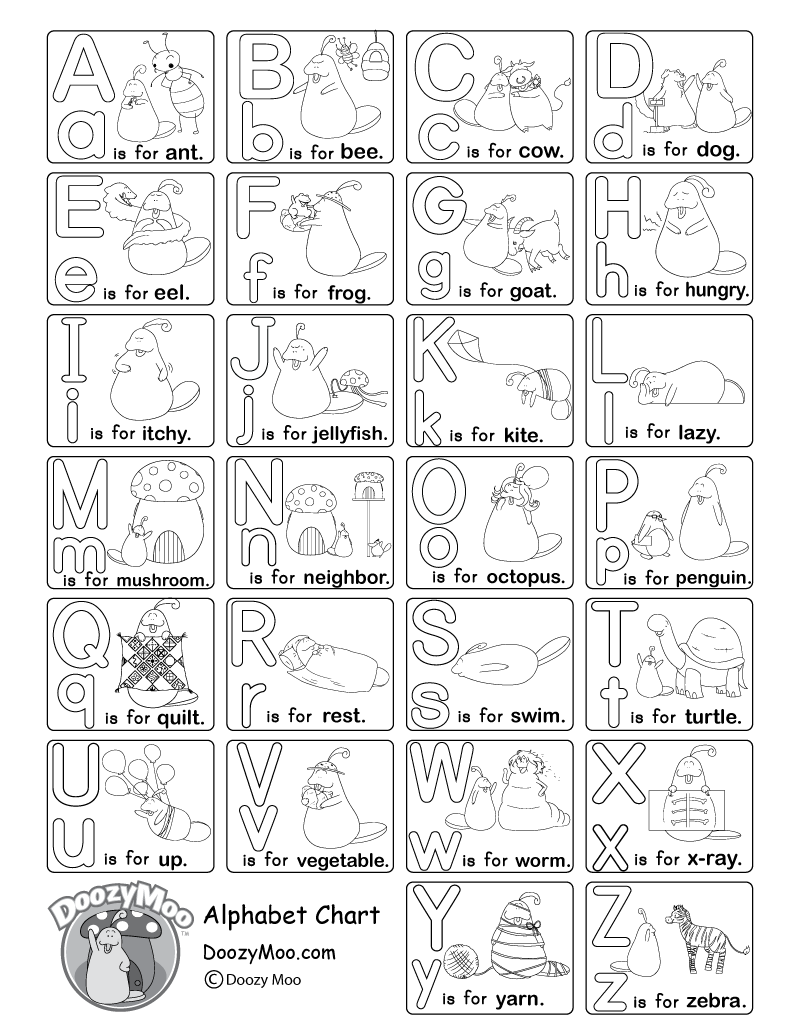 Alphabet Worksheets (Free Printables) - Doozy Moo