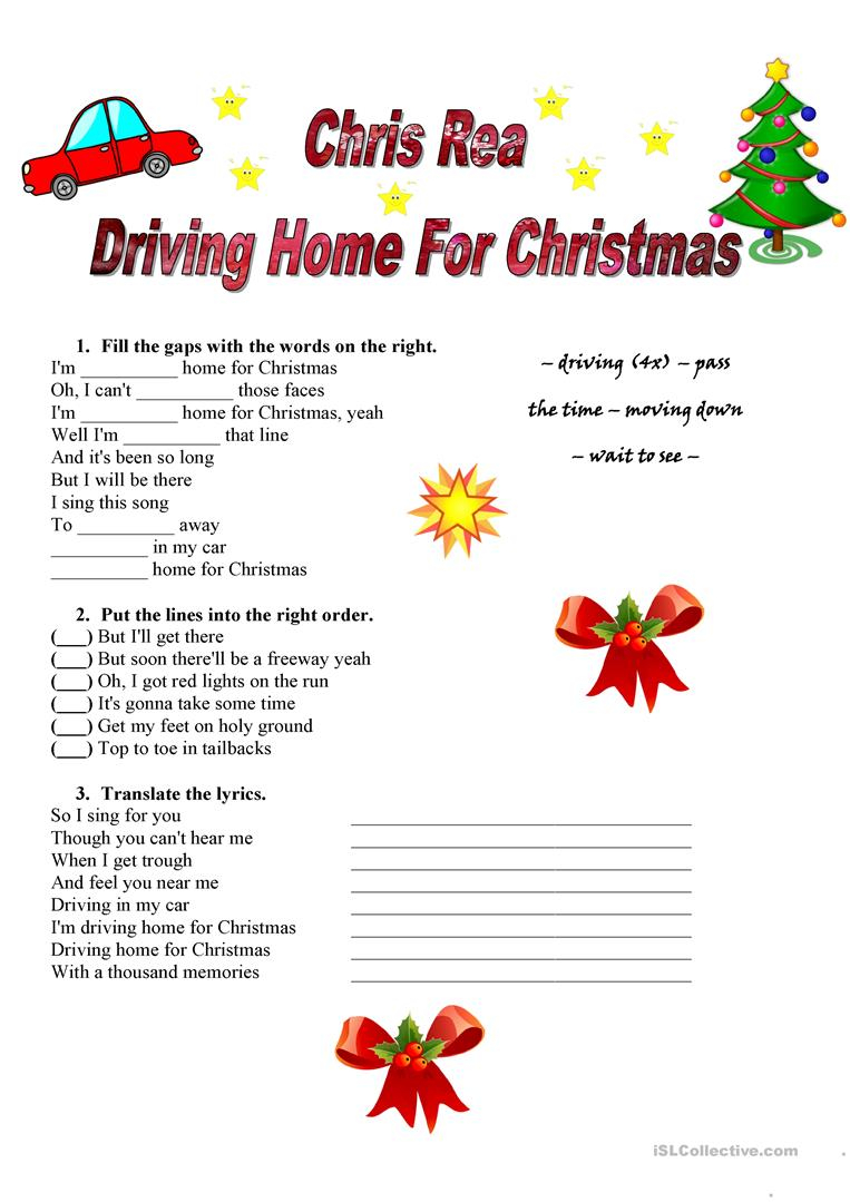 Chris Rea - Driving Home For Christmas - English Esl