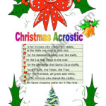 Christmas Acrostic - Esl Worksheetcassy