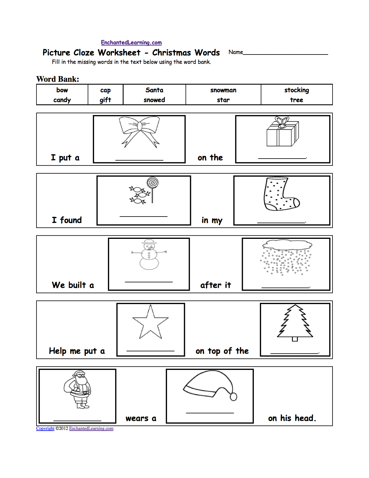 Christmas Activities: Spelling Worksheets