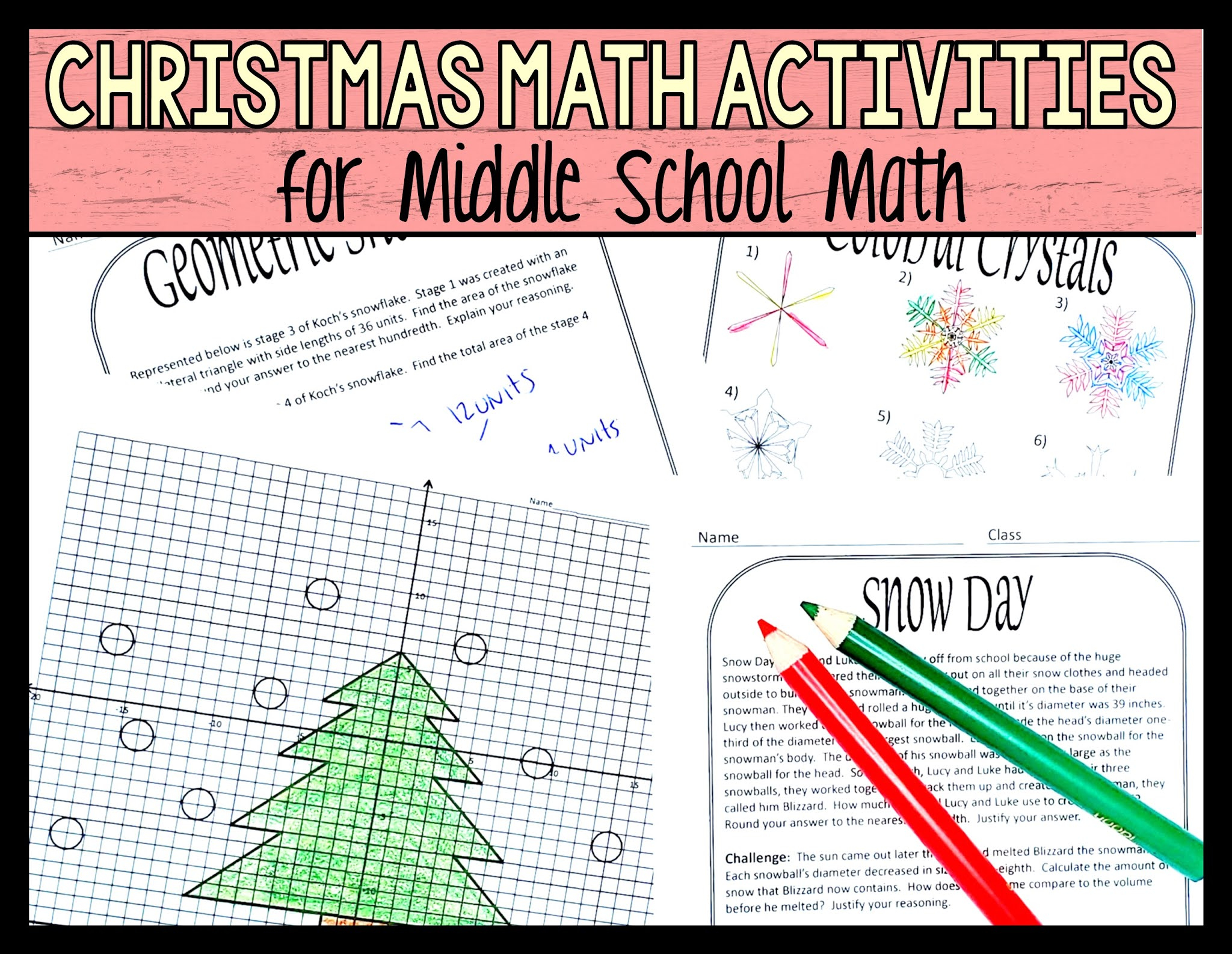 Christmas Activity Worksheets For Middle School Math - Make
