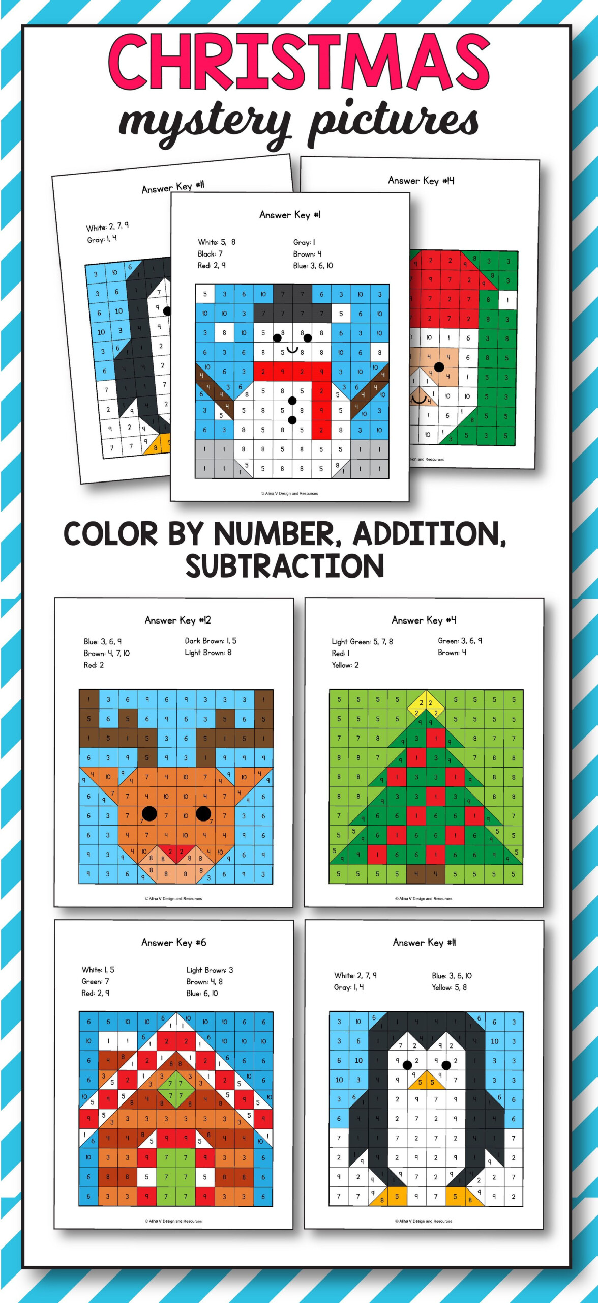 Christmas Addition And Subtraction - Christmas Math Mystery