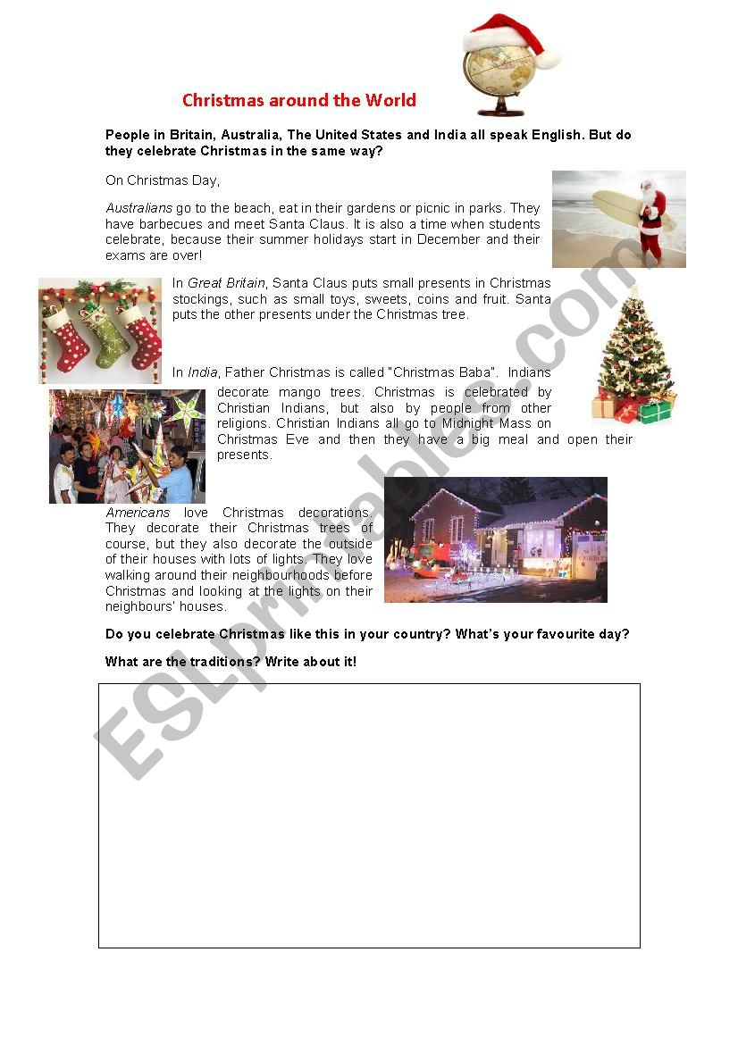 Christmas Around The World - Esl Worksheetbertabas