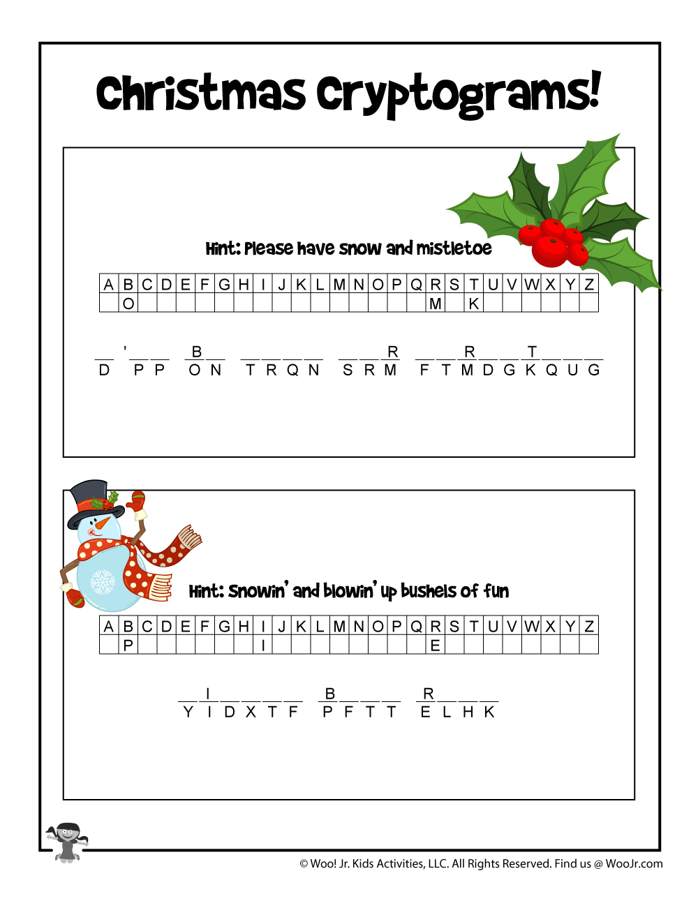 Christmas Carols Printable Puzzle Game | Woo! Jr. Kids