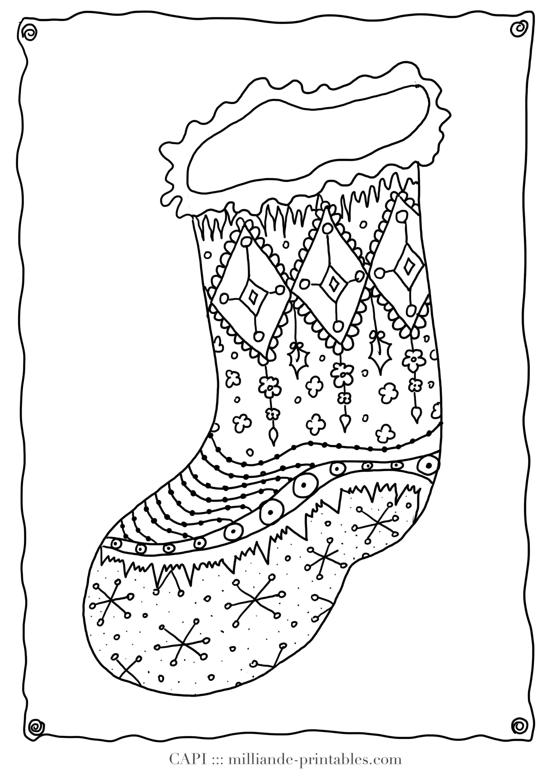 Christmas Coloring Page Stocking, Milliande&amp;#039;s Free Christmas