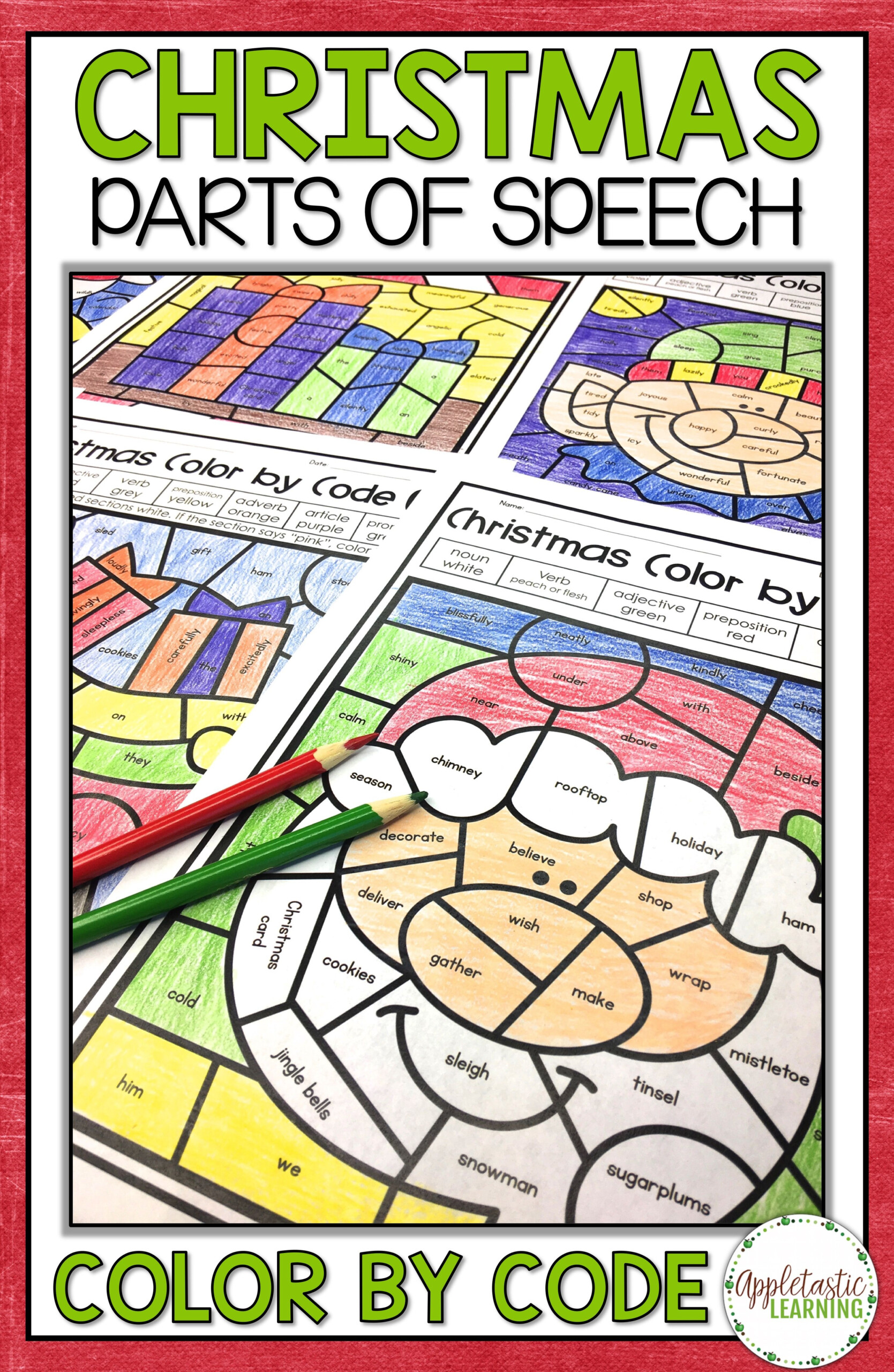 Christmas Coloring Pages For Big Kids With Parts Of Speech