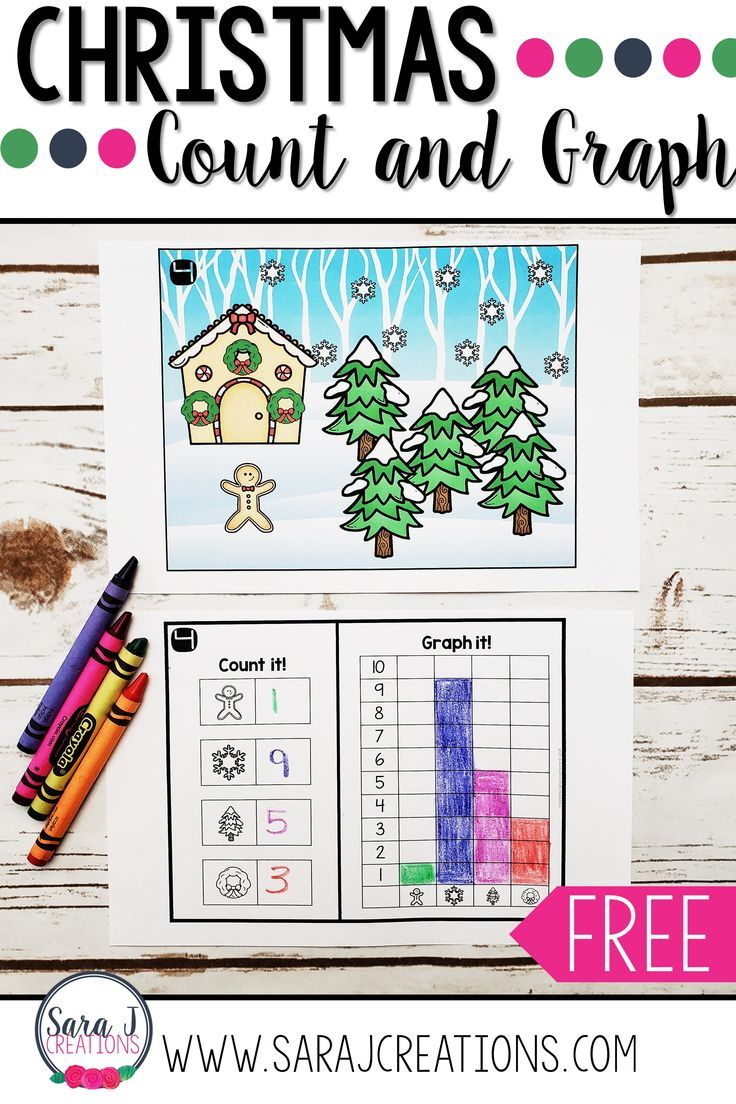 Christmas Count And Graph | Kindergarten Worksheets, Shapes