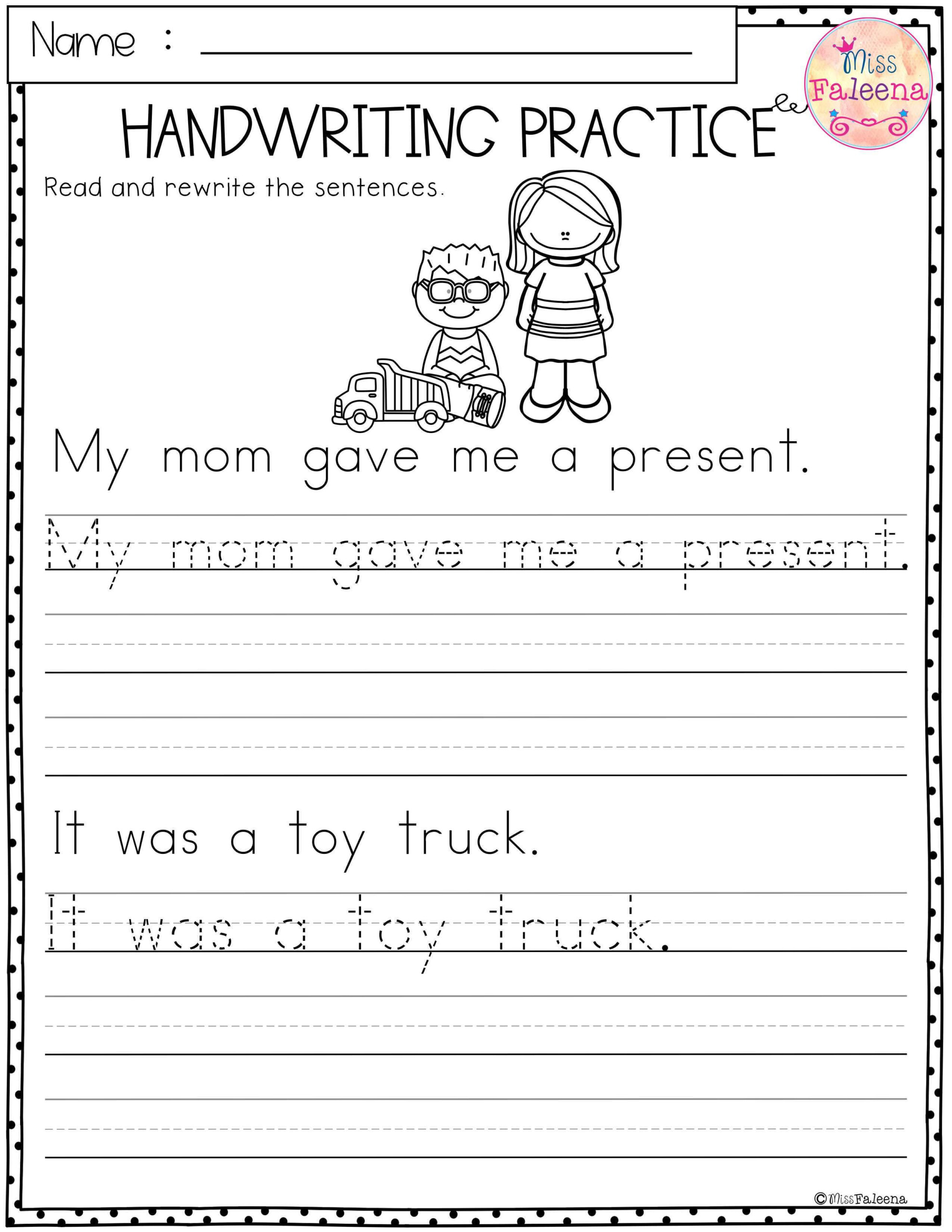 Christmas Cursive Handwriting Practice Worksheets