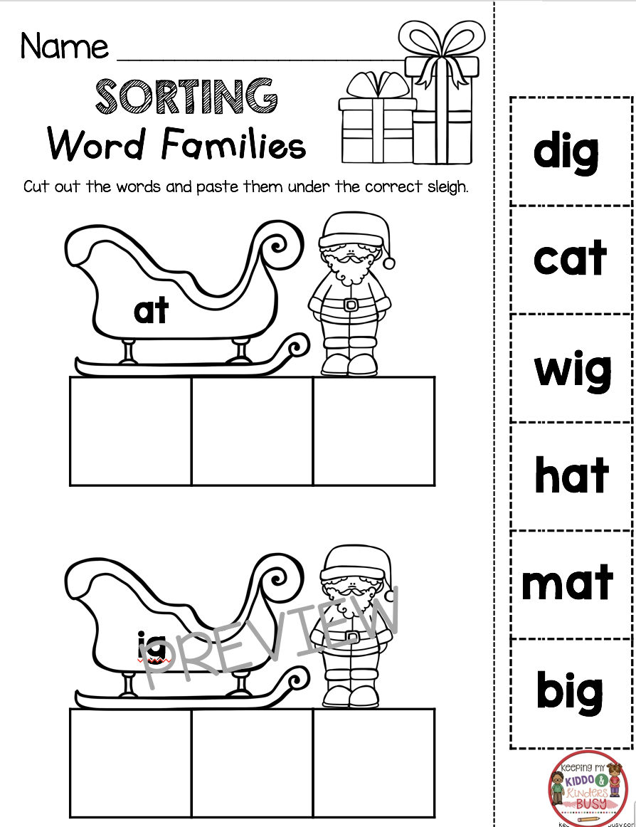 Christmas Cvc Words Freebies Kindergarten And First | Cvc