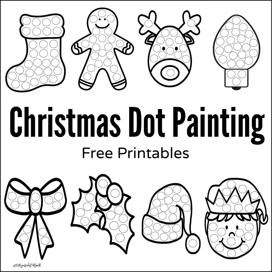 Christmas Dot Painting {Free Printables} - The Resourceful Mama