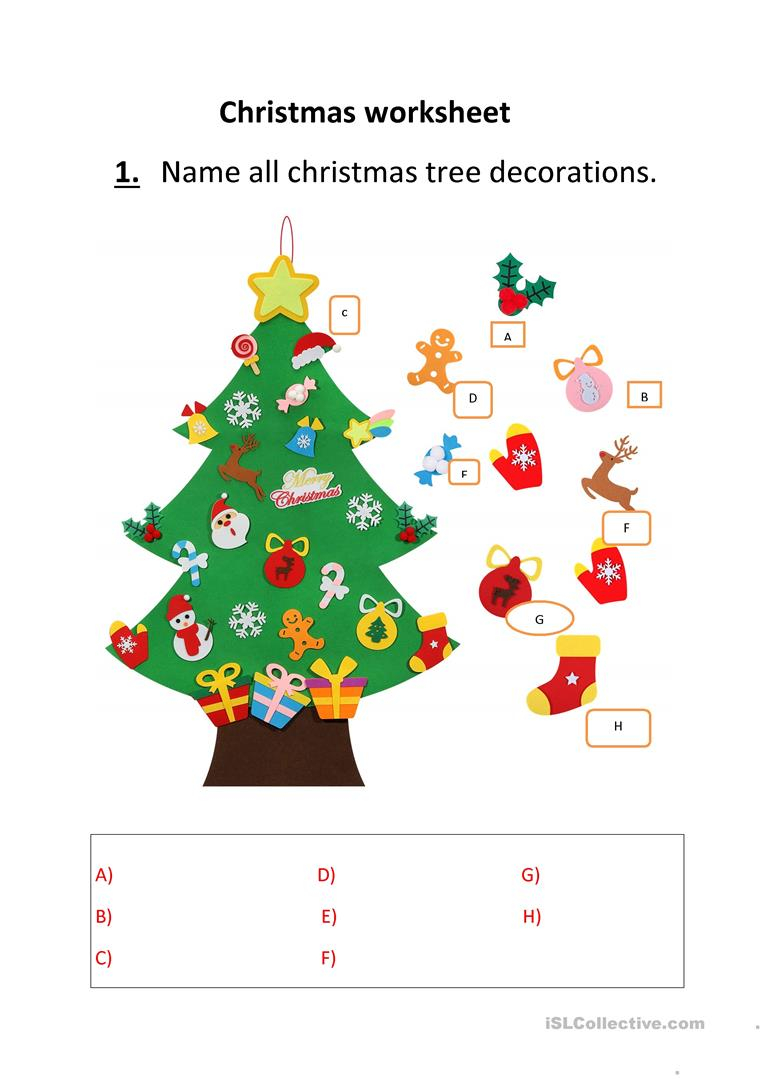 Christmas - English Esl Worksheets For Distance Learning And