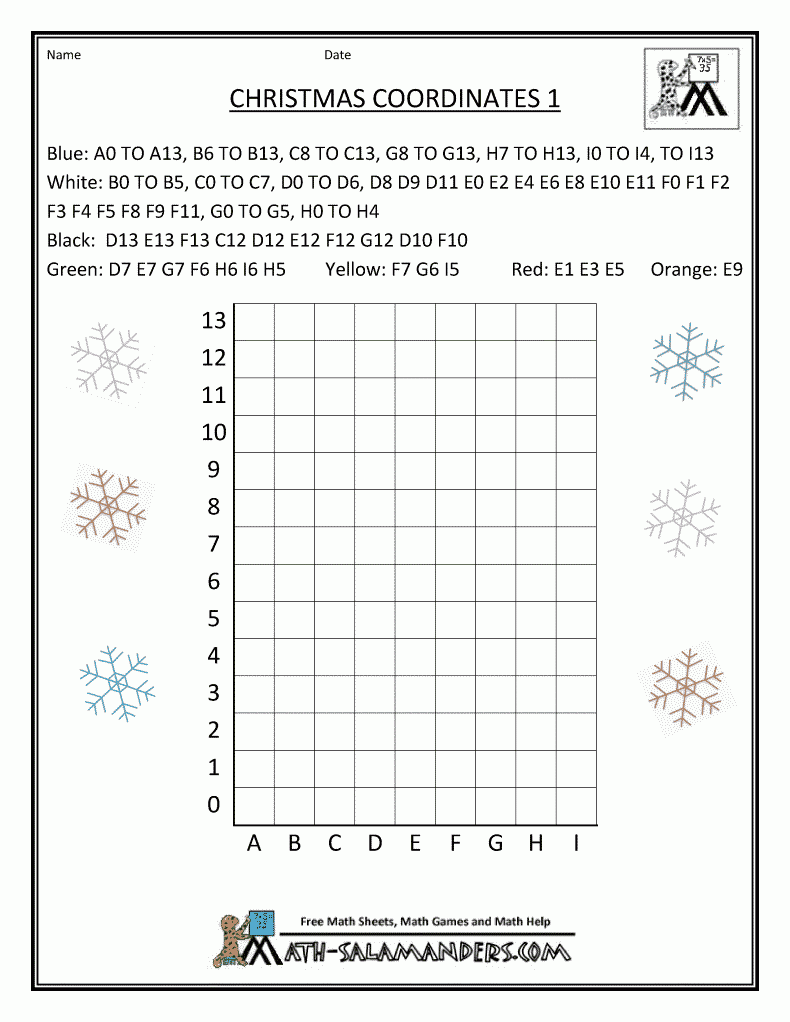 Christmas Fun Math Coordinates 1 | Christmas Math, Christmas