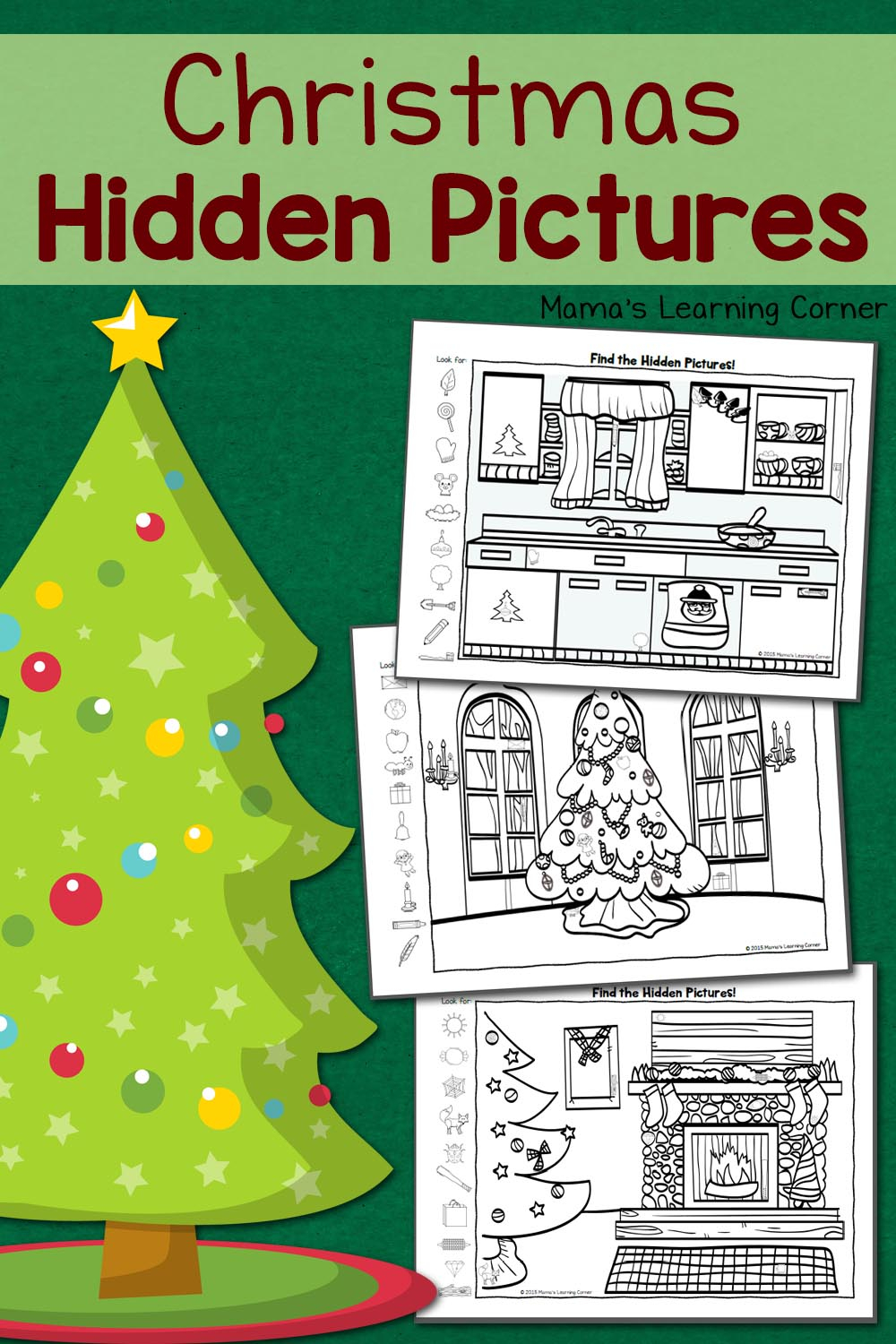 Christmas Hidden Pictures Worksheets - Mamas Learning Corner