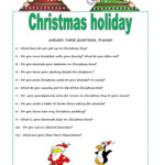 Christmas Holiday - English Esl Worksheets For Distance