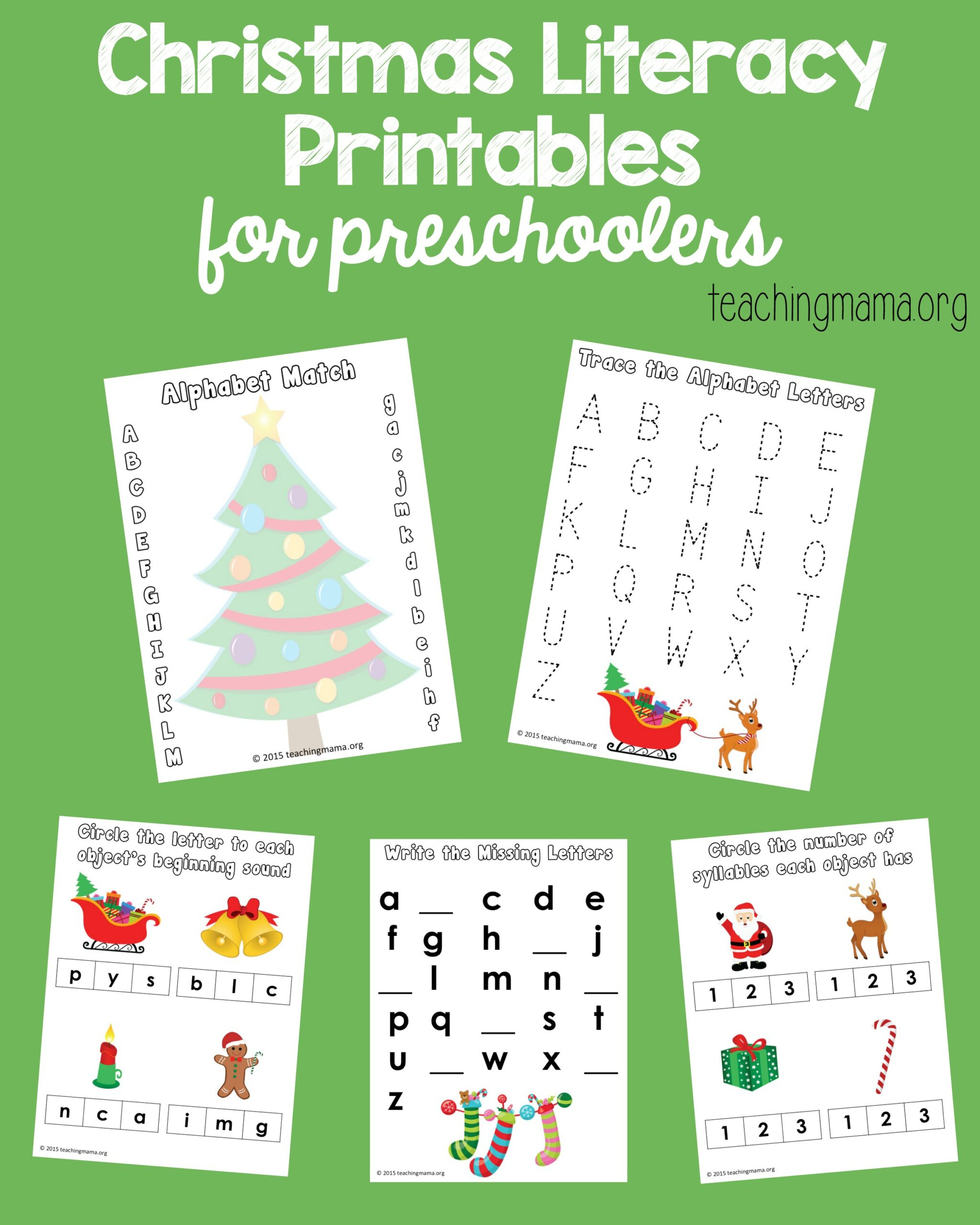 Christmas Literacy Printables For Preschoolers