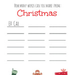 Christmas Make-A-Word {Free Printable} - Bargainbriana