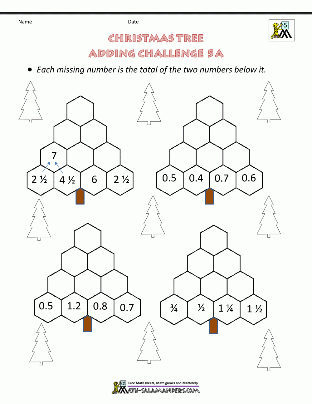 Christmas Math 5Th Grade Worksheets