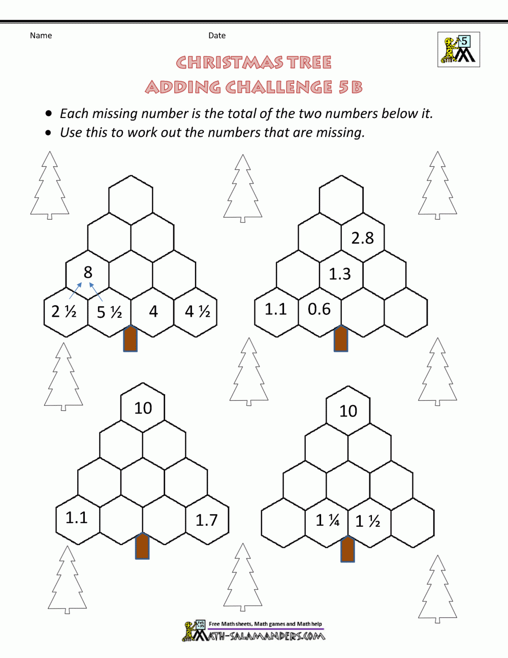 Christmas Math 5Th Grade Worksheets