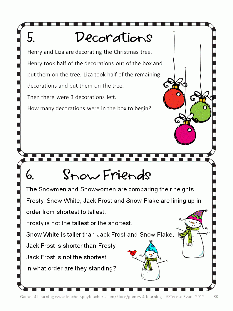 Christmas Math Activities: Worksheets, Games, Brain Teasers