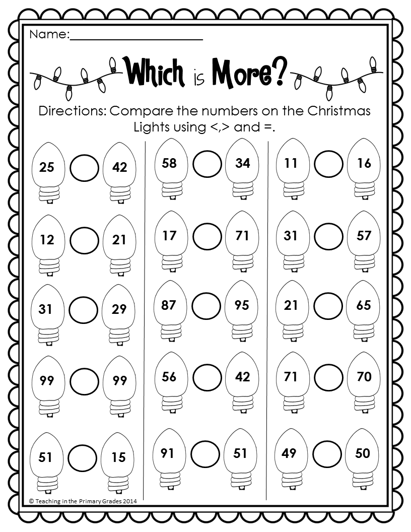 Christmas Math And Literacy Printables- No Prep (Common Core