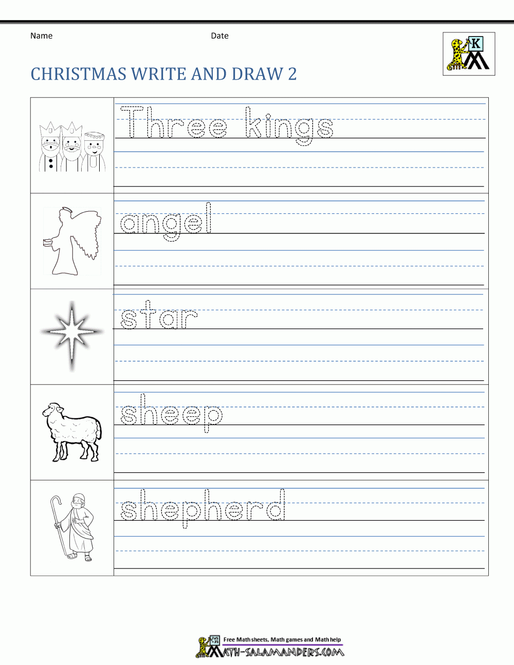 Christmas Math Worksheets For Kindergarten